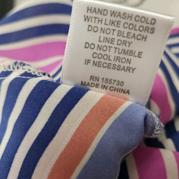 Rose & Olive Womens Top Bright Multicolor Striped Sleeveless Pullover Tank Top M - Picture 9 of 9